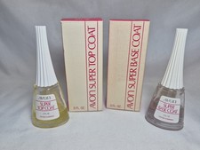 Vintage 1970's Avon Super Base And Top Coat Nail Care Polish Set Clear W/Box USA picture