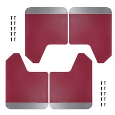 RULLINE 4Pc Mud Flaps w/Reflectors – Red, Universal for SUVs/Trucks picture