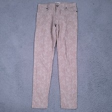 Kenar Womens 2 Jeans Beige Brown Floral Geometric Skinny Leg Mid Rise picture