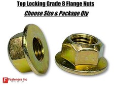 Grade 8 Top Locking Hex Flange / Frame Nuts Zinc Yellow (Choose Size & Qty) picture