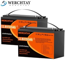 24V 100Ah LiFePO4 Battery Lithium 2Pack 12V 100Ah BMS Solar For Boat RV Off-grid picture