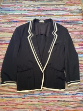 Matsuda Black Suit Jacket Made In Japan Medium White Piping Arrows Vintage picture