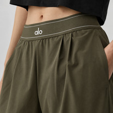Alo Suit Up Trousers Wide Leg Comfy Loose Relaxed- Olive Green picture