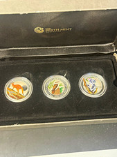 Perth Mint 2015 Australian Outback Coloured 3-Coin Set .999 Silver 50c picture