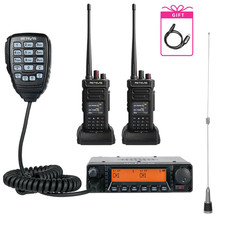 RA87 GMRS Mobile Radio & 2 Pack RT29S Waterproof GMRS Radio 3200mAh & Antenna picture