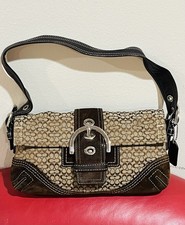 Coach 3628 Brown Soho Signature Monogram Canvas Leather Bag Vintage Y2K picture
