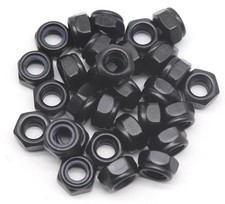 60Pcs M6-1.0Mm Black Zinc Plated Nylock Nylon Inserted Hex Self Lock Nuts(M6) picture
