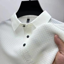 Men's Breathable Summer Polo Shirt Short Sleeve Business Casual Solid Top Gift picture