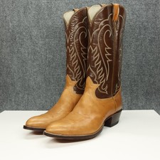 Tony Lama Cowboy Boots Mens Size 13 F Two Tone Leather Western Pointed Toe USA picture