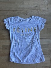 Brian Lichtenberg Women Feline Meow Graphic Tee White Slim Fit T-shirt picture