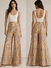 Rare Ollari LEENA Tapestry Print Wide-Leg Pants | Anthropologie Sold Brand M picture