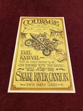 Vintage 1971 Evel Knievel Snake River Canyon Jump  Poster Harley Davidson  HTF picture