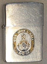 Vintage Metal Zippo, USS John L. Hall FFG-32, Fast Frigate, Guided Missile  Ship picture