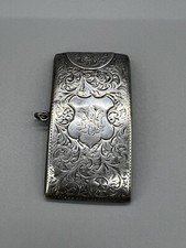 Edwardian 1902 Solid Silver Ladies Curved Card Case 39.2g S.B & S Ld picture