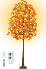 8FT 210LED Fall Maple Tree Light - Thanksgiving Decor Artificial Tree with 21 Ac picture