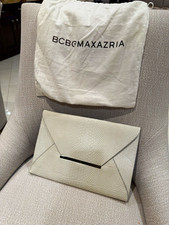 BCBG MAXAZRIA White Snake Print Envelope Wallet Clutch, Logo, Card Slots picture