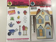 Art Impressions Holiday Mansion and Garden Stamps/Dies Set Bundle NEW picture
