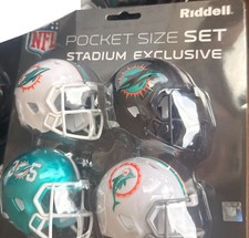 Miami Dolphins NEW LIMITED EDITION RIDDELL 4 helmet set pocket pro EXCLUSIVE picture