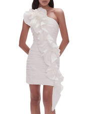 BNWT Aje | Adelia Ruffle Mini Dress | Ivory | AU 8 | Wedding Hens Formal Bridal picture