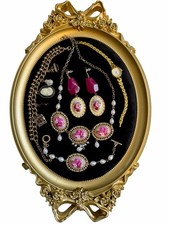 Vintage Style Watch Floral Cameo Necklace Bracelet Earrings Jewelry Lot picture