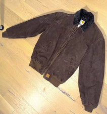 Vintage Carhartt J14 DKB Mens SMALL Brown Canvas Faded Insulated Santa Fe... picture