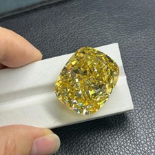 3 Ct Natural Vivid Yellow 'D' Color VVS1 Unheated Loose Diamond Cushion Cut picture