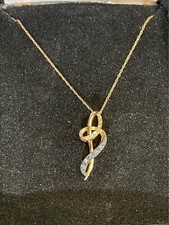 *Beautiful* 14 K Strawberry Gold Le Vian Diamond & Saphire Pendant -Kay Jewelers picture