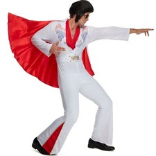 Men`s 1950s Las Vegas Rock Star Costume Elvis Rock n Roll King Disco Jumpsuit picture