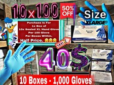 Detectamet Metal Detectable Blue Vinyl Gloves XL - Case of 10 Boxes (1000ct) picture