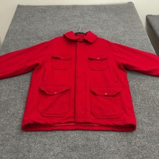 Vintage Woolrich Cruiser Jacket Mens 46 Red Wool Quilted Lining Hunting Outdoor picture