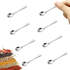 8 PCS Tiny Stainless Steel Spoons For Spices Jars Mini Size 2.87