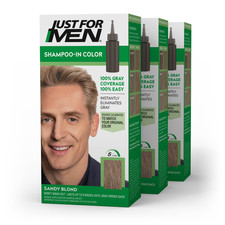 Just For Men H-10 Sandy Blond - 3 Pack Shampoo-in Hair Dye, Men’s Quick Color picture
