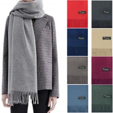 Mens Womens Oversize 100% Cashmere Scotland Wool Blanket Shawl Wrap Solid Scarf picture