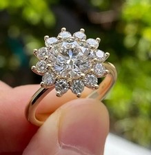 RARE 5.28 Ct Certified White Treated Diamond Solitaire Ring In 925 Silver picture