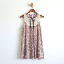 Xhilaration Boho Lace Yoke Paisley Babydoll Dress Indie Fairy Grunge XL picture