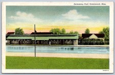 K34/ Greenwood Mississippi Postcard c1940s Swimming Pool 289 picture