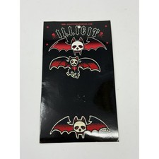 Lot 2 Vintage Illicit Clothing Patch Bat MFE Dracula Vampire Punk Y2K Red Black picture