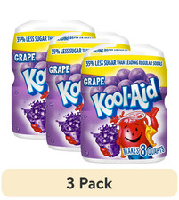 (3 pack) Kool-Aid Sugar-Sweetened Grape Powdered Soft Drink Mix, 19 oz Canister picture