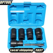6pc NON-SLIP Deep Socket Set 4 Damaged Lug Nut & Lock Remover 17-24mm Twist SKT picture