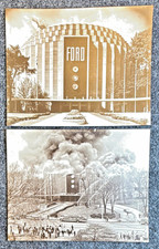 Vintage Ford Rotunda Fire Photos 1962 Dearborn MI History Kodak Prints Pair picture