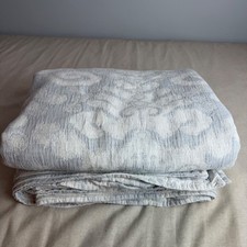Restoration Hardware RH Italian Textural Jacquard King Duvet Cover Blue White picture