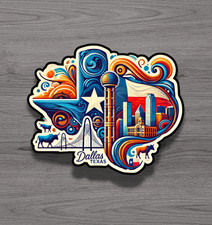 Dallas Texas Fridge Magnet or Laptop Sticker picture