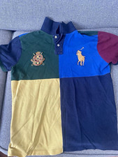 Polo Ralph Lauren Men’s Custom Slim Fit Colorblock Polo Multicolor L picture