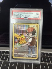 Pikachu 241/236 SM Cosmic Eclipse Secret Rare Full Art Holo EN 2019 PSA 9 picture