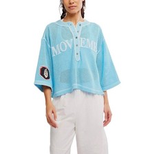 NWT FREE PEOPLE Movement Camp Out Tee in Bright Blue Size S picture