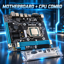 Intel H81 Motherboard M.2 NVMe LGA1150 mATX w CPU I7 4th IO Shield Battery Combo picture