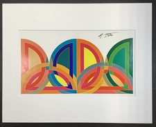 FRAME READY - Hand signed Frank Stella Offset  Lithograph - Matted - 20x16 Inch picture