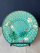 Rare, 1-Majolica German Plate, Leaves Berries 7 1/4  Inch  j 80 picture