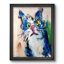 Aleph Original Art 14x11 Abstract Expressionist Animal Painting Canvas picture