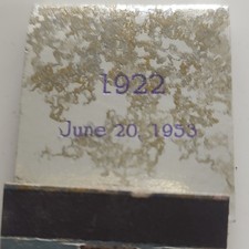 Vintage Matchbook Cover Matchcover Striker Bottom Marked L922 June 20, 1953 picture